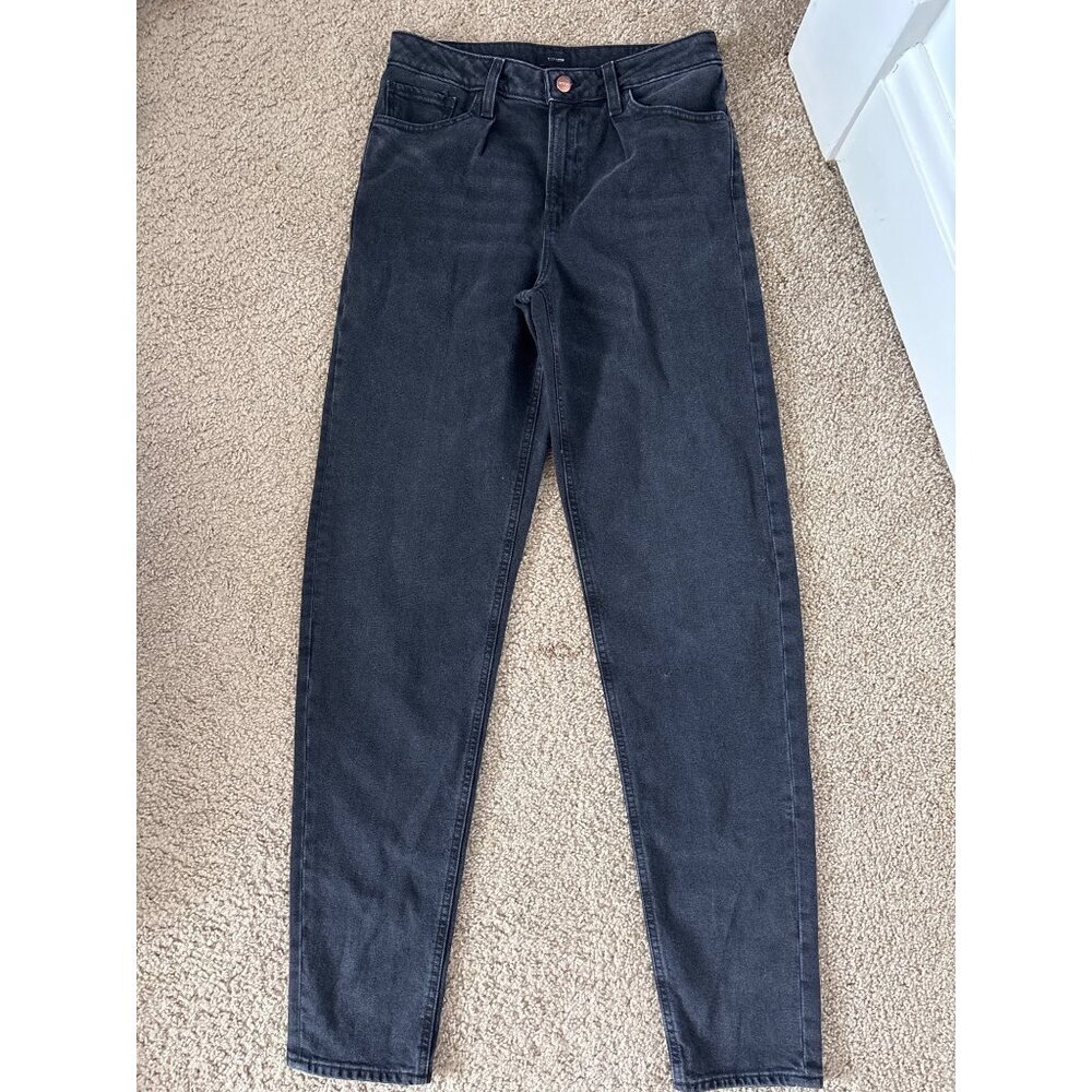 Express Womens Relaxed Tapered Mid-Rise Black Jeans, new without tags, 4 Long